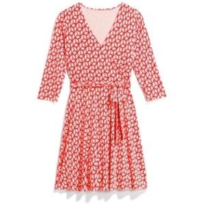Stitch Fix 41 Hawthorn | Faux Wrap Dress | Pink Red Renesme‎ Geo | Medium